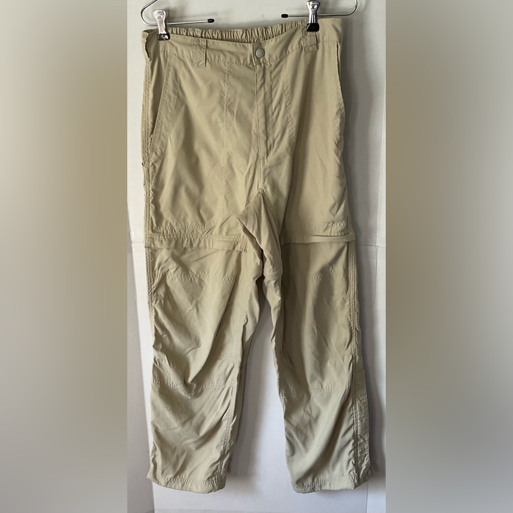 L.L. Bean convertible  Tan Straight Leg Pants nylon outdoors hiking 8 petite
